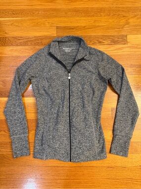 Beyond Yoga Spacedye Pleated Back Yoga Jacket Light Heathered Gray - Size Small